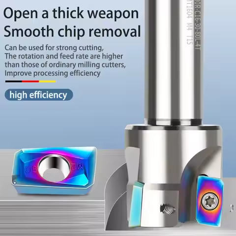 Turret type integrated milling rod R0.8 straight shank C16 C20 turret milling machine tool rod rough face milling cutter Blade