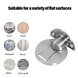 1-5pcs Magnetic Door Stopper Floor Mount Invisible Door Stops Heavy Duty Self Adhesive Wall Protector for Bedroom Doorstop