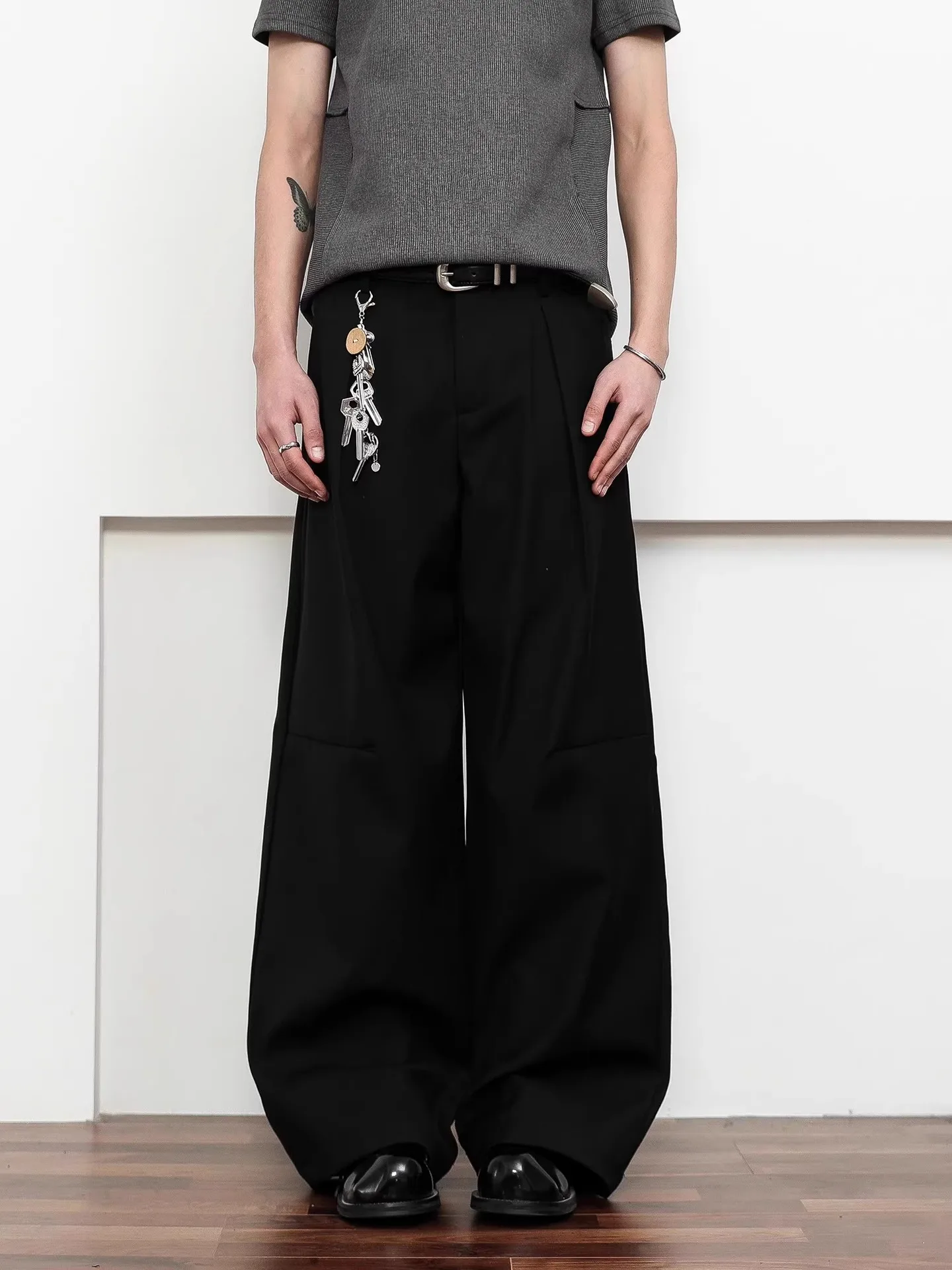 Американский стиль, новая мода, мужские однотонные повседневные модные простые базовые широкие прямые брюки, мужские повседневные брюки, одежда