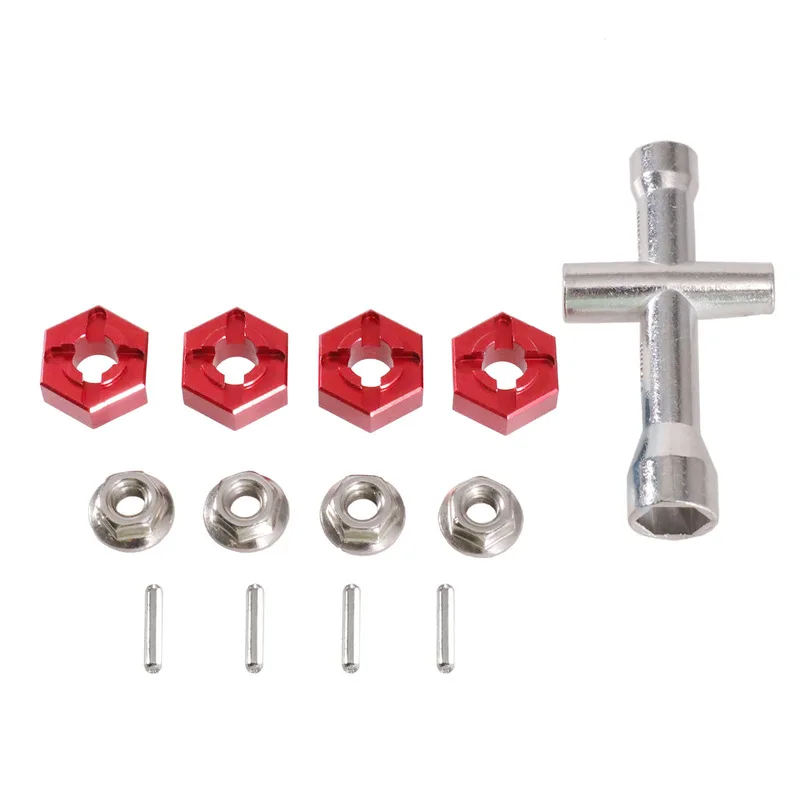 

Suchiyu MJX JJRC 1/14 1/16 RC Car 12mm Hex Hub Adapter Set Metal Wheel Nut Sleeve Upgrade Parts for 16208 14301 Q130