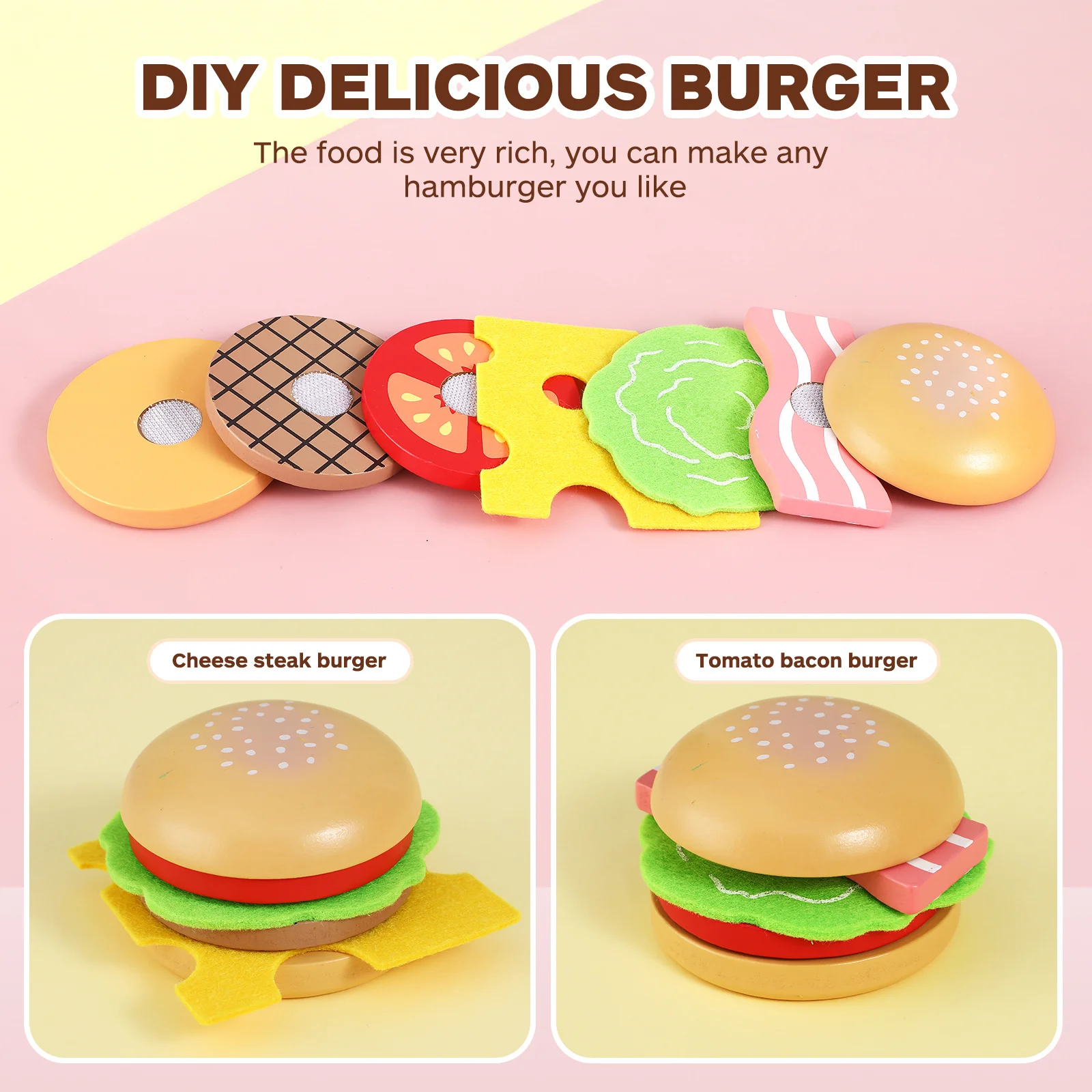 مجموعة ألعاب الطعام السريعة للأطفال الصغار، مجموعة لعب الأدوار التعليمية للمطبخ من مونتيسوري #3