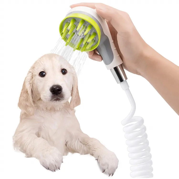 Pet Bathing Sprayer Scrubber Mothermed Dog Bath Shower Sprayer Attachment Pet Bathing Tools Supplies for Bathtub Brush Head with