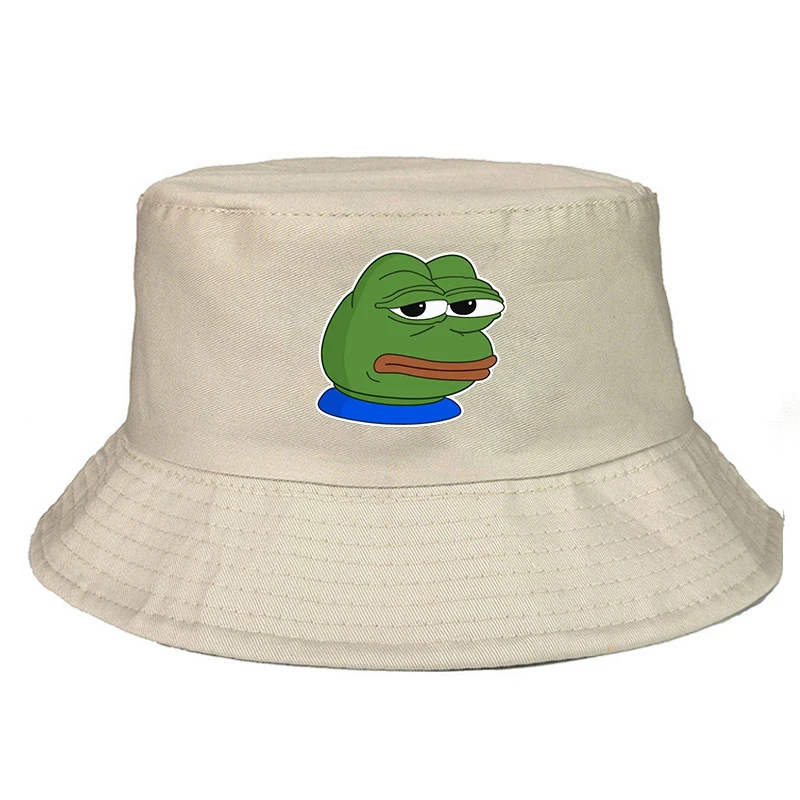 Funny Sad Frog Print Bucket Hat men Fisherman's Caps Unisex Outdoor Versatile Casual Summer Fishing Hats funny Beach Cap women