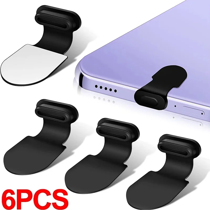 

6 шт., зарядный порт, пылезащитная заглушка, силиконовая пылезащитная заглушка, крышка с защитой от потери для iPhone, Samsung, Xiaomi, защита порта USB Type-C/Ios