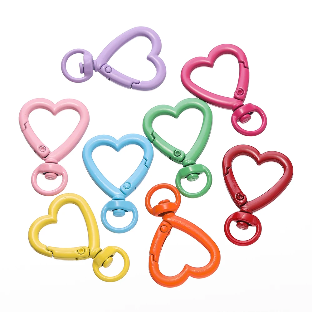 5pcs Metal Heart Lobster Claw Clasps