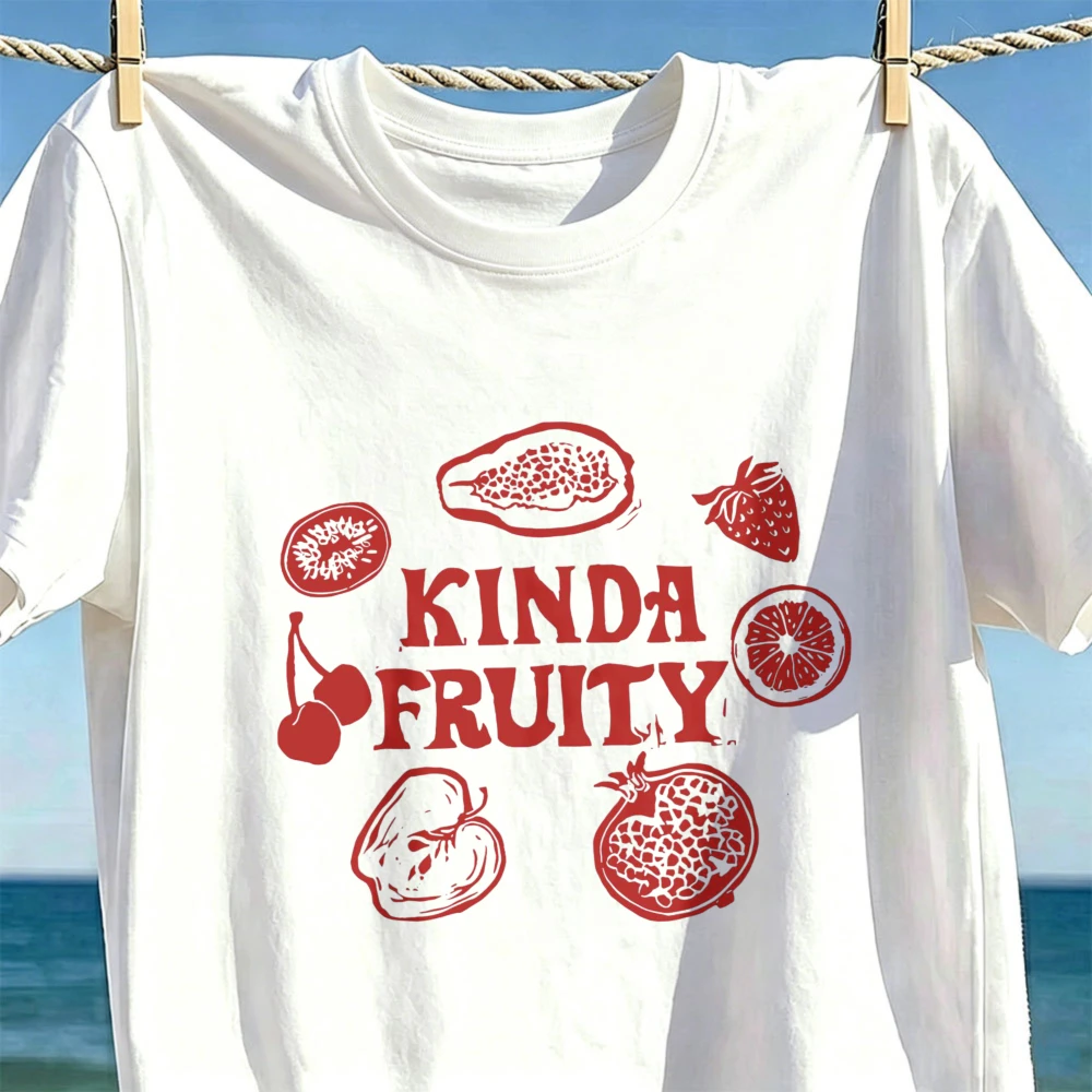 Lesbian Pride Tee Fun WLW Shirt Bisexual Pansexual Gift Bi Gay Kisser Fruity LGBTQ Month Apparel Kinda Fruity Graphic women Tees