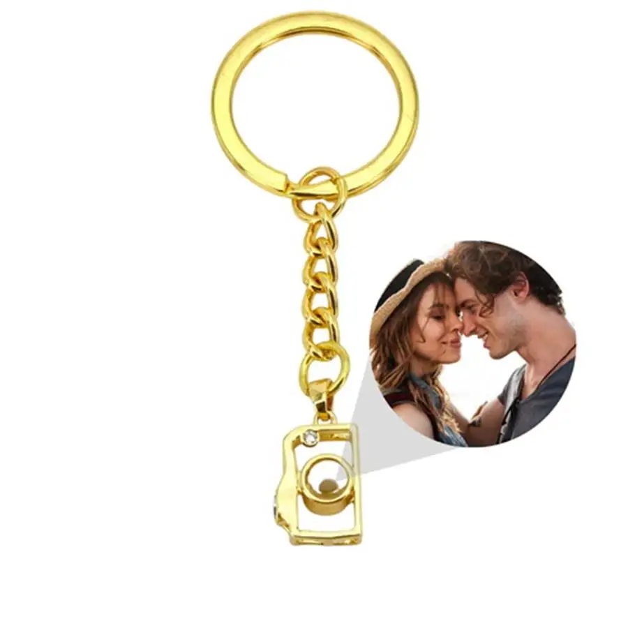 

Custom Photo Projection Keychain Personalized Camera Pendant Stainless Steel Key Chain Memorial Party Anniversary Gift Jewelry