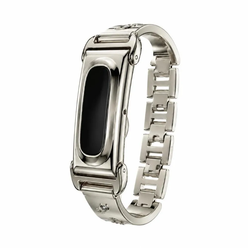 Replacement Diamond-embedded Wristbands with Frame Zinc Alloy Metal Strap Adjustable Elegant Band Loop for Google Fitbit Air