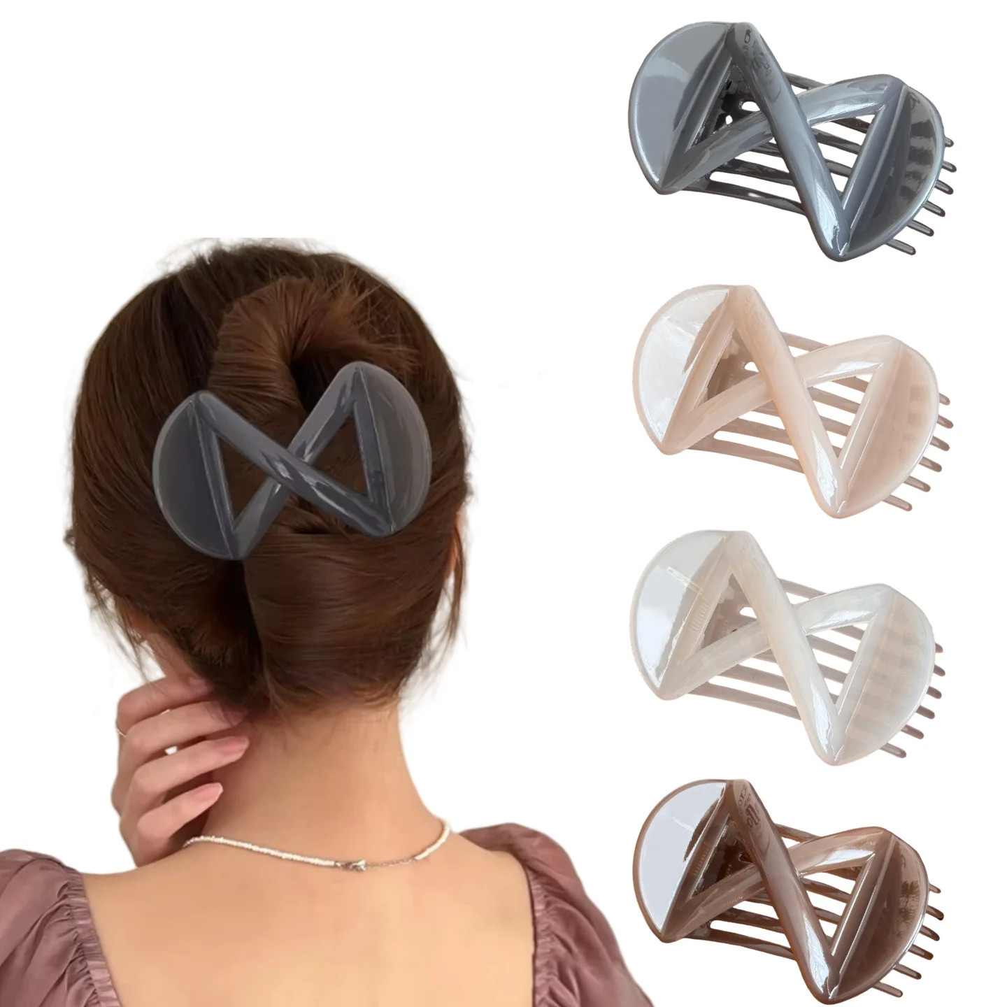 

Dowell Versatile Bow Hair Clip Simple Elegant Ladies Updo Straight Clip for Women Hair Accessories