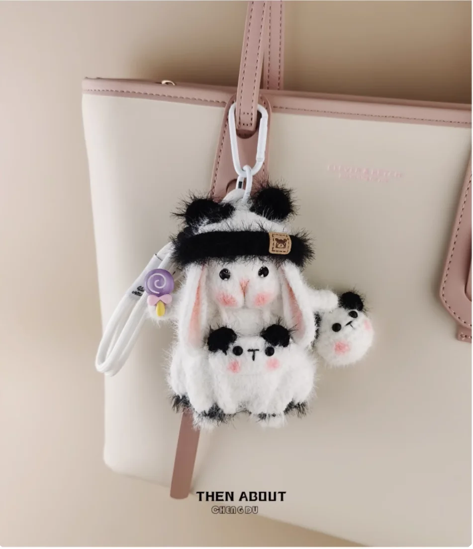Small panda candy rabbit doll bag pendant pendant Keychain niche senior gift