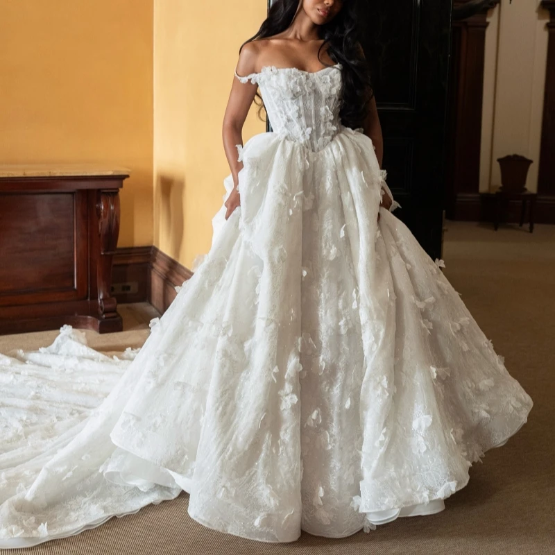 

Luxury White Dubai Arabic Mermaid Wedding Dresses Applique Flower Tull Court Train Wedding Dress Bridal Gowns vestidos de novia