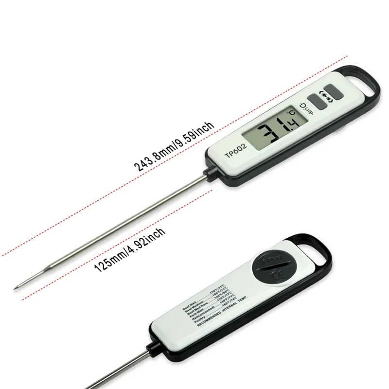 A96I-2X TP602 Meat Thermometer Kitchen Digital Cooking Food Water Milk Probe Electronic BBQ Temperature Detector Tool