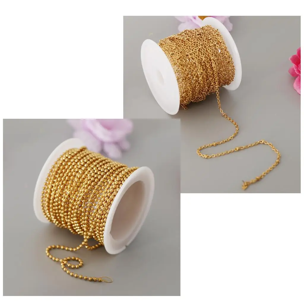 Ball Chain Stainless Steel for Jewelry Making Roll Strong DIY Necklace Cable Jewelry Connectors for Accessories Creation
