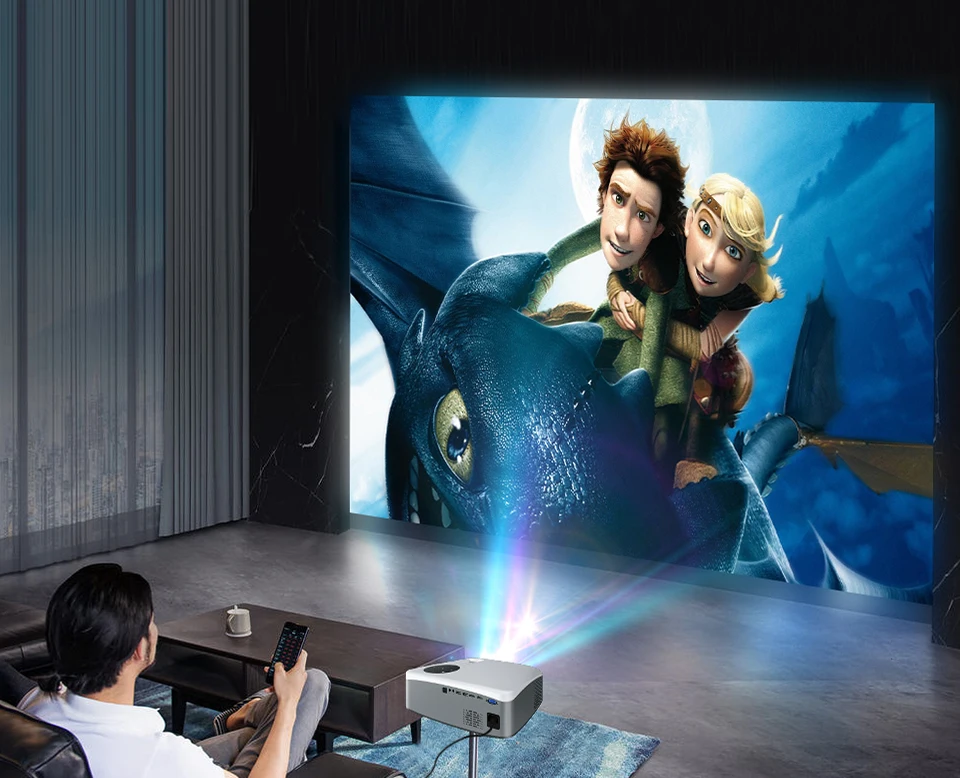 Imagem -03 - Wzatco-projetor Led Inteligente Home Theater Full hd Beamer C6a Android 9.0 4k 1980*1080p 7000lumens