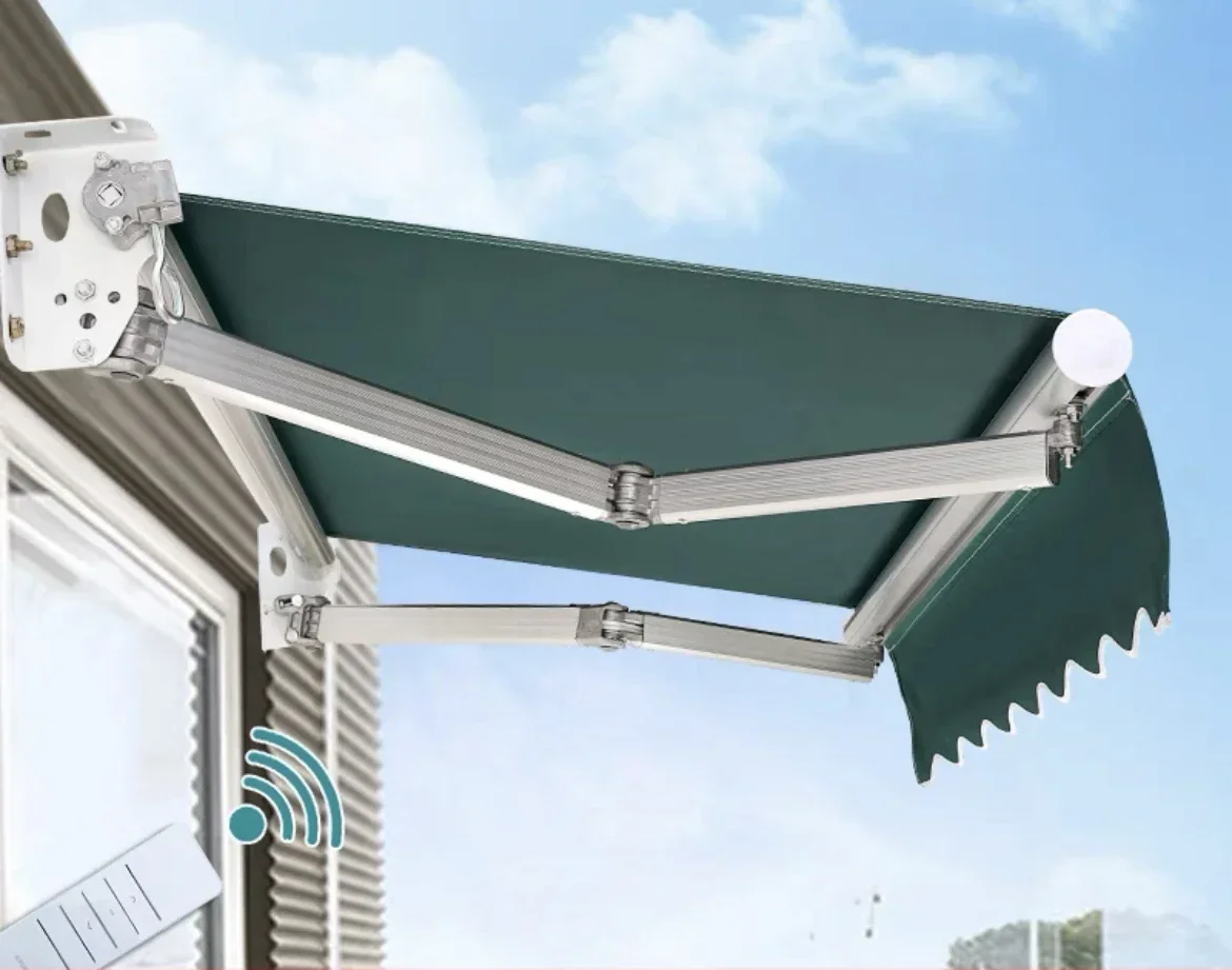 Folding awning patio manual telescopic folding awning awning electric motor outdoor electric