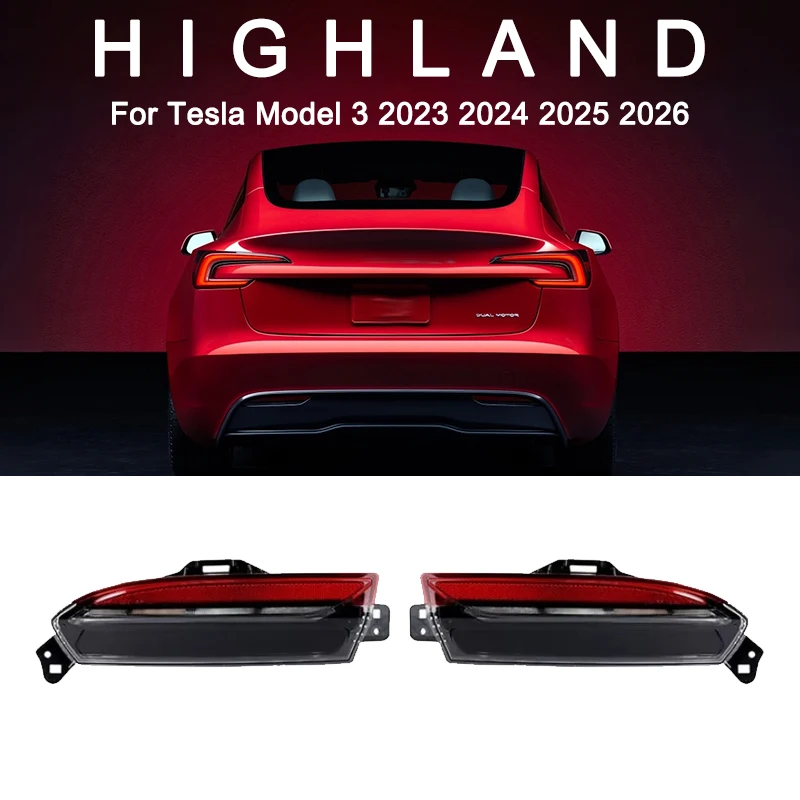 

LED Rear Bumper Brake Reverse Light For Tesla Model 3 Highland 2023-2026 Left Right Pair OEM Replacement Tail Lamp Assembly