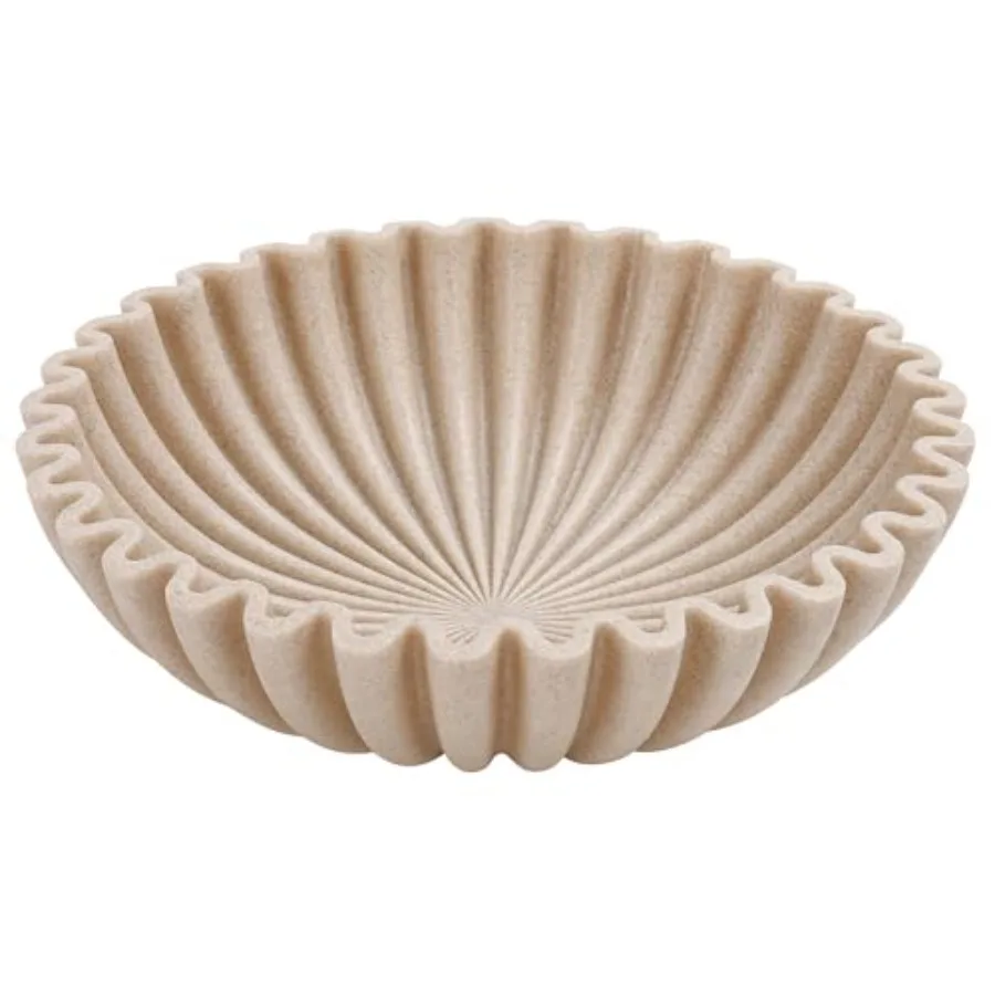 

Большая декоративная чаша, современные изделия ручной работы для домашнего декора, декоративная ваза для фруктов на кухонную столешницу, стильный декор с волнистым краем