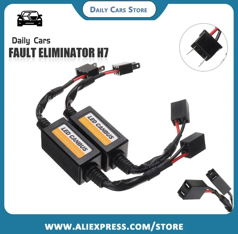 

High Quality New Style Practical To Use Brand New Car Spare Parts Decoders Car H7 2pcs/set Black DC 9V-16V LED Canbus Fog Light