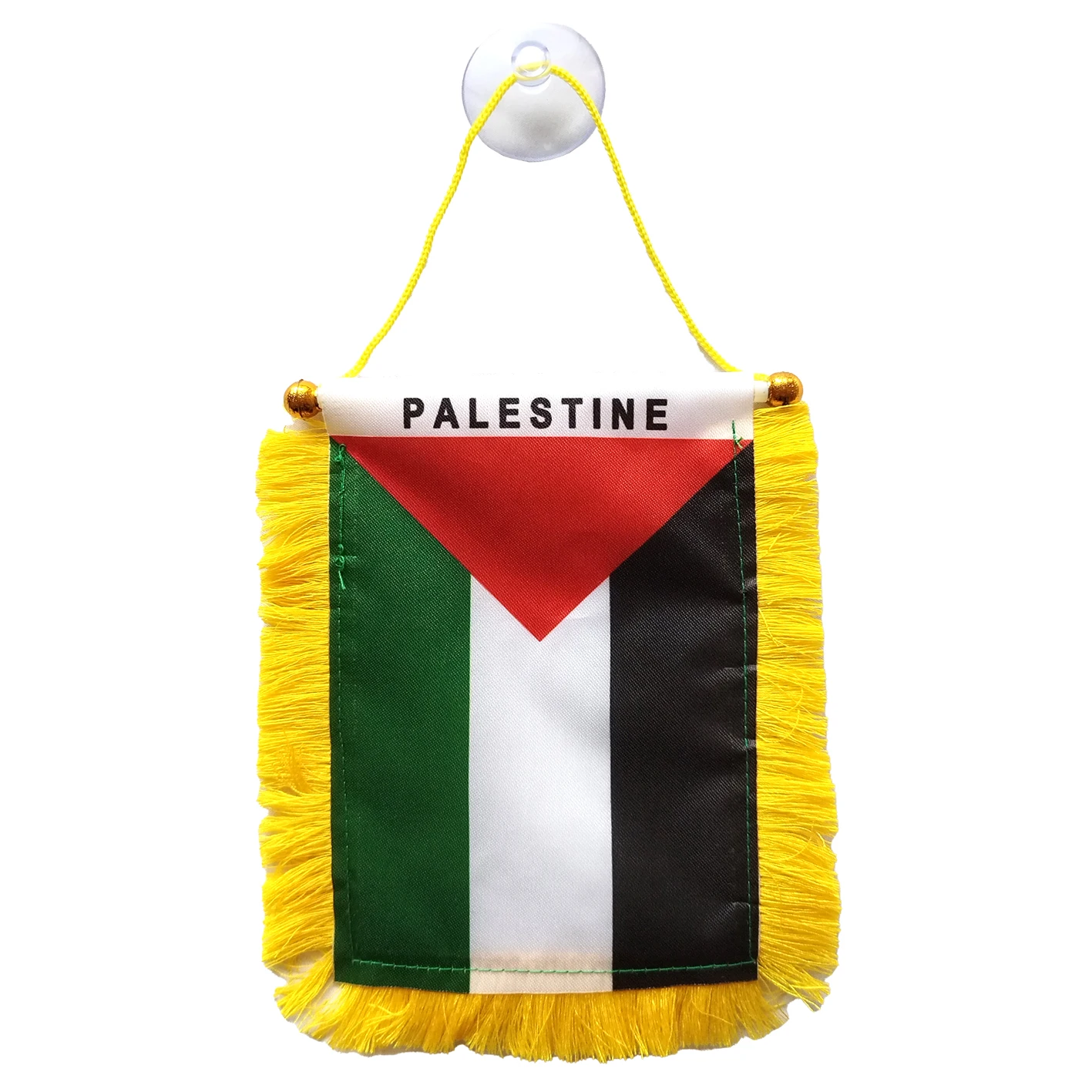 Palestine Flag Palestinian Pennants for car use 4x6in satin printed-with suction cup for hanging