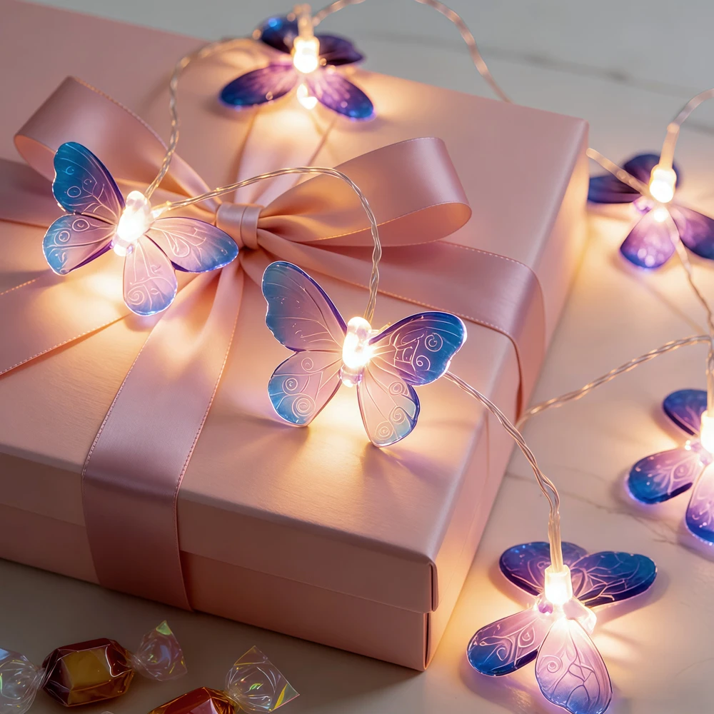 

3m/6m Butterfly LED Fairy Light Strings Hanging Decorative Lamp Battery Operated for Girls Birthday Wedding Party Home Decor