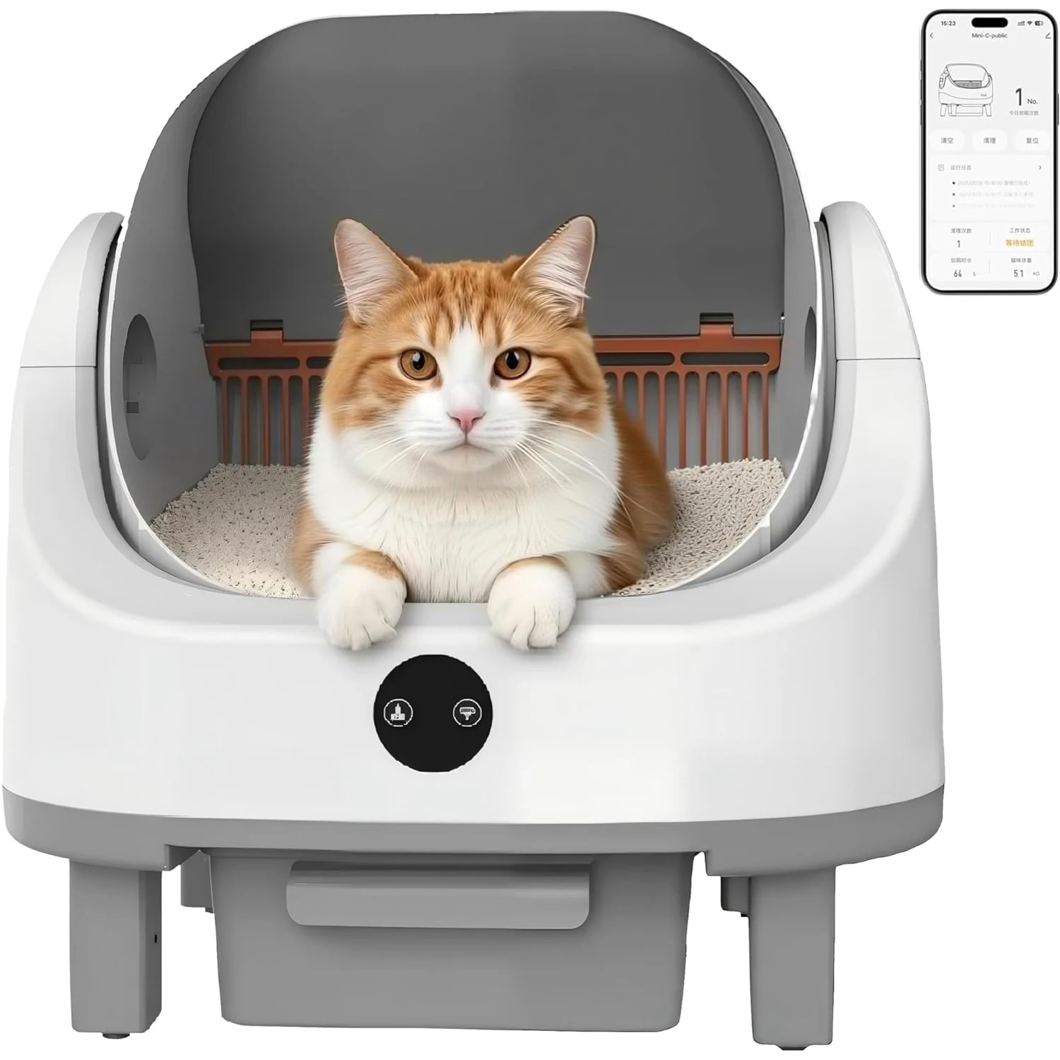Automatic Self Cleaning Litter Box For Pet Cats Supplies Large Smart Toilet With Smart APP Control, Odor & Safety Sensors_voghion.com