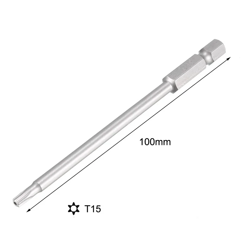 UXCELL-destornillador de seguridad T30, T25, T15, T10, T9, T8, T7, T6, cabeza Torx magnética, vástago hexagonal de 1/4mm, herramientas manuales de