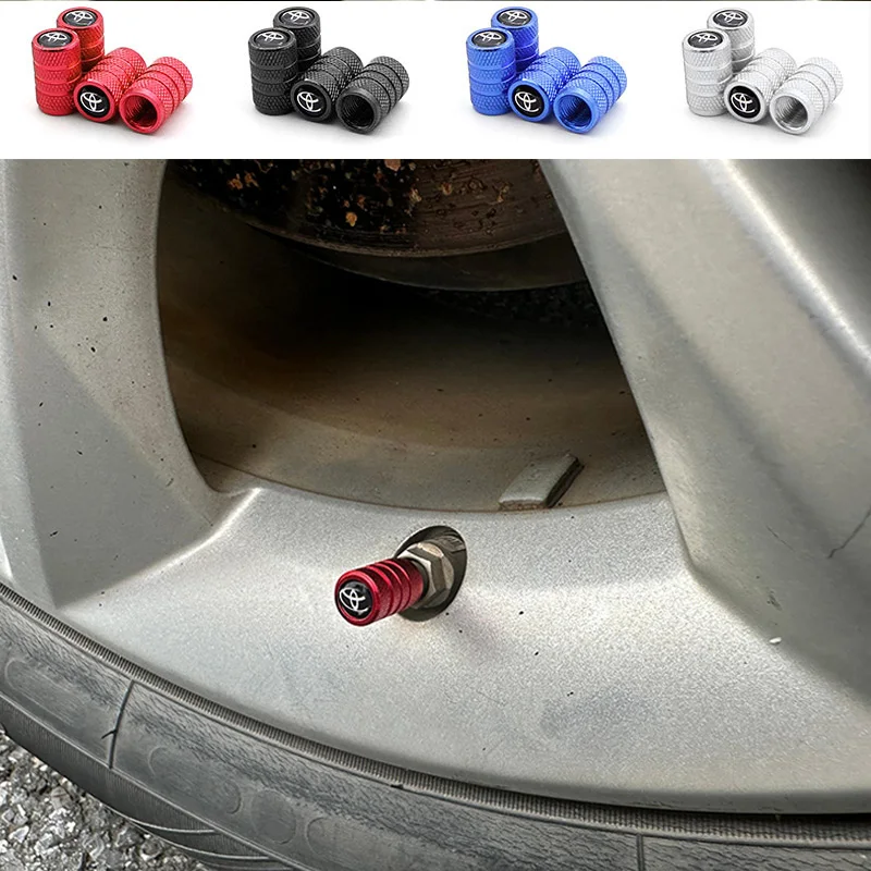 Car Valve Cap Decorative Dustproof Tire Valve Stem Caps For Toyota RAV4 Corolla Camry Frontier Supra C-HR Hilux Tacoma Prado
