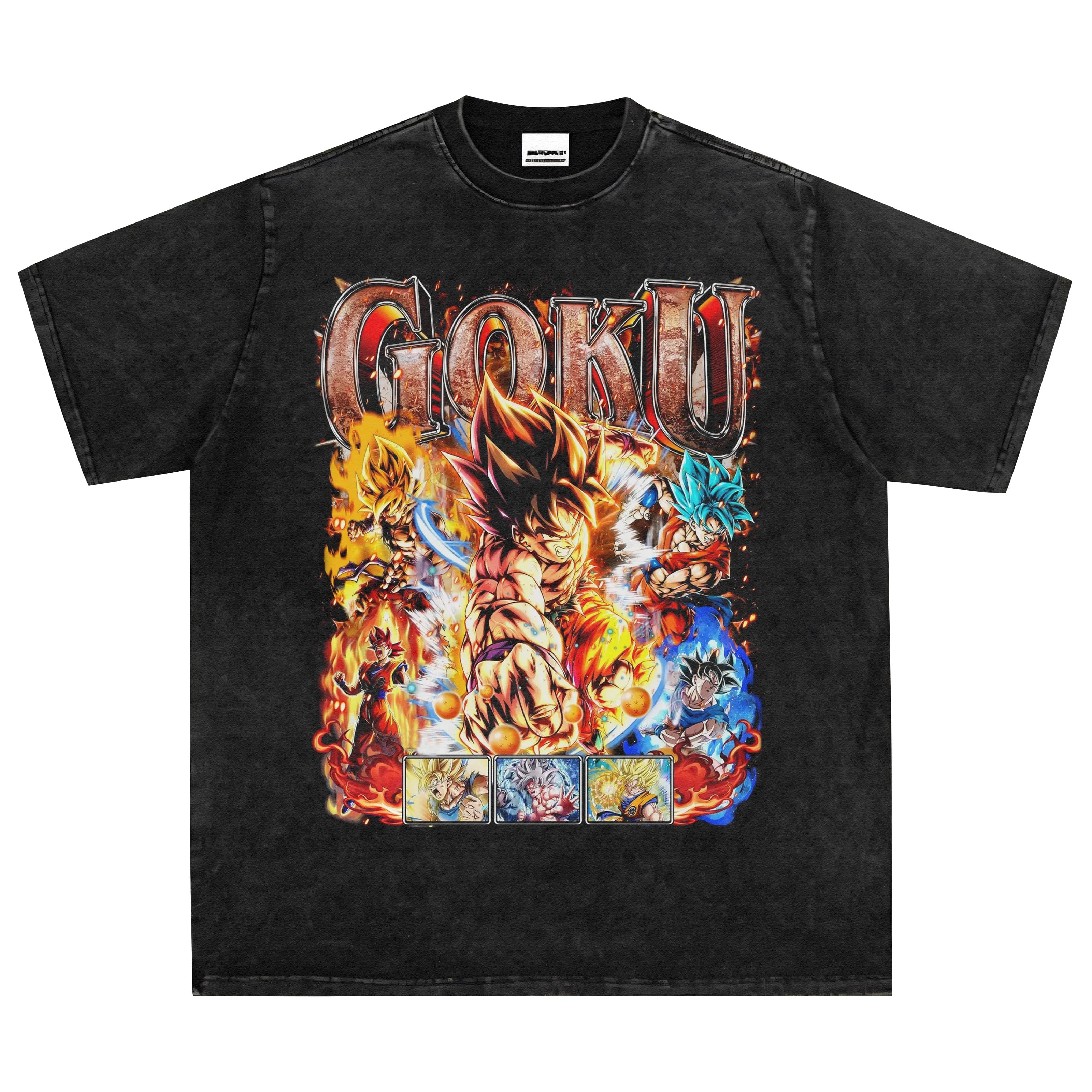 

Men's Anime Dragon Ball Print T Shirts Vintage Washed Short Sleeved Tees Summer Women's Harajuku Oversized gym Y2k Clothes Tops