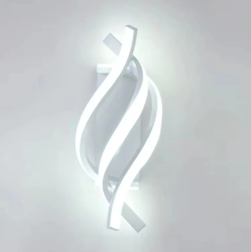 JOYINLED Curved Spiral Design LED Wall Lamp for Bedroom Bedside Corridor Living Room Staircase Corridor Lighting Fixtures