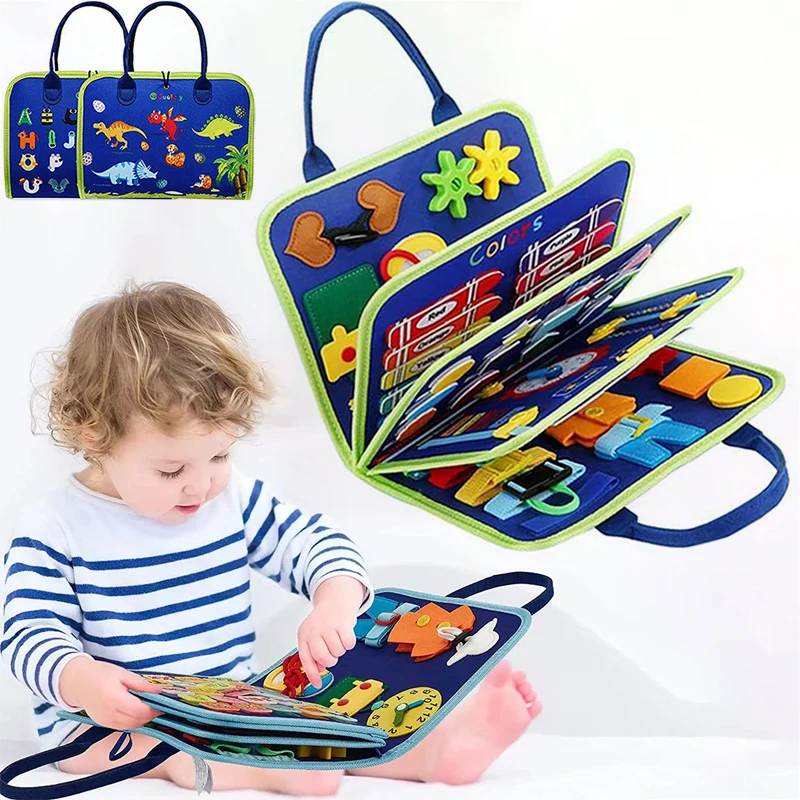 Busy Board Montessori Toys Toddlers Sensory Suitcases Toy Preschool Learning Educational Travel Activities Children Motor Skills