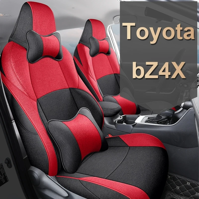 Autocovers Car Seat Cover Cotton and Linen Specific Customize for Toyota bZ4X Full Covered with Front and Rear Full Complete Set