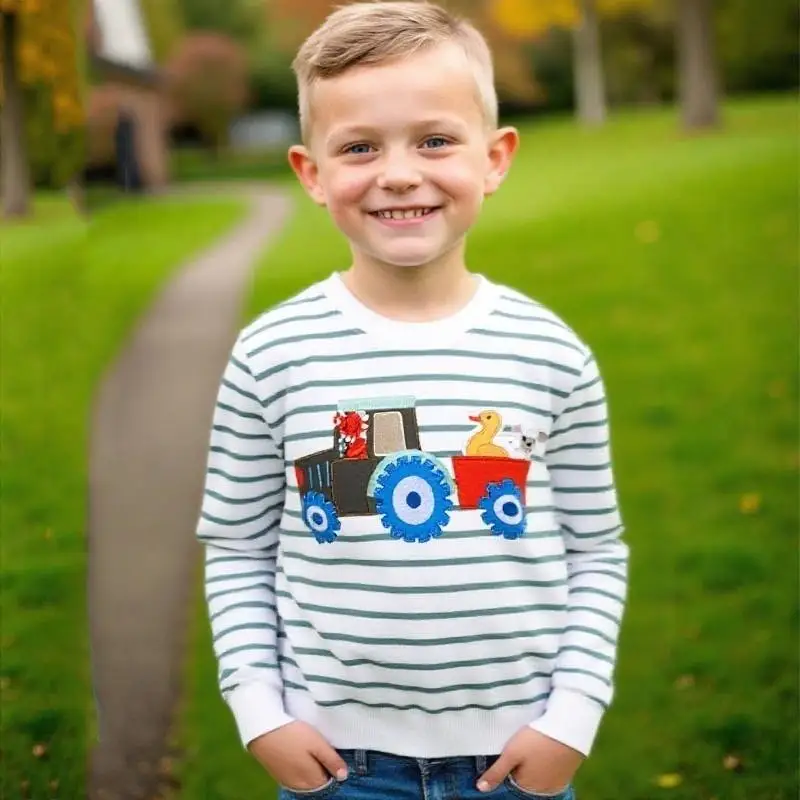 Little Maven Kinderkleidung Herbst Baby Jungen Sweatshirt Frühling Baumwolle Cartoon Traktor Kleinkind Jungen Langarm Top Shirts