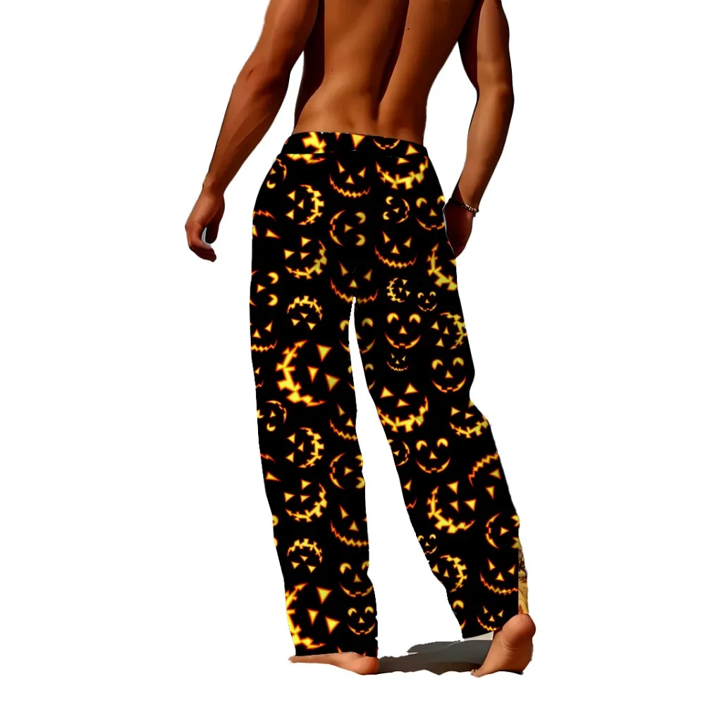 

Весенне-осенние 3D цифровая печать с желтым уксусным лицом, домашние повседневные брюки, тонкие свободные быстросохнущие неувядающие мужские брюки