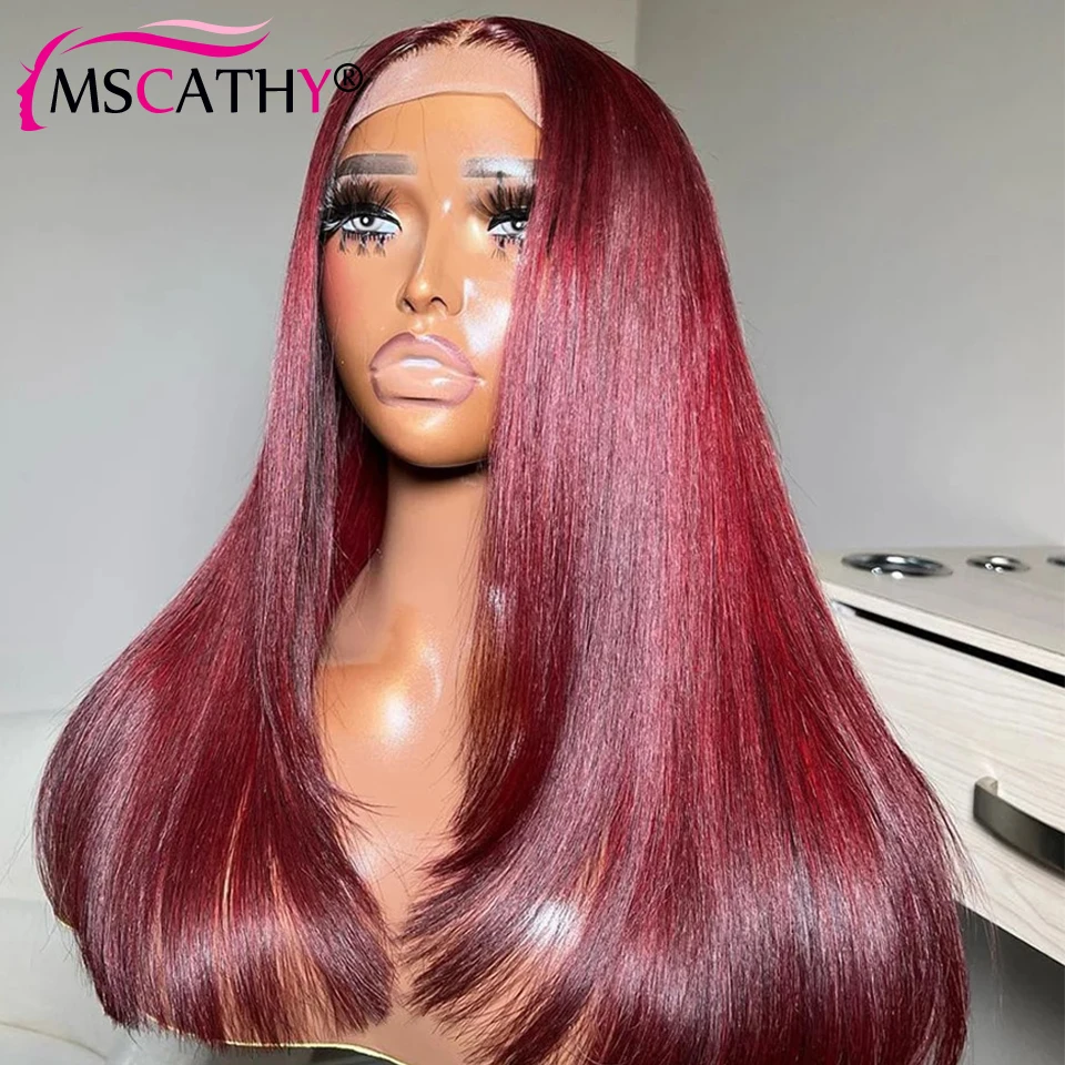 Ash Brwon Wig depan renda tanpa lem pirang Wig berlapis rambut manusia Virgin Brasil Wig siap pakai 99J hitam untuk wanita mulus