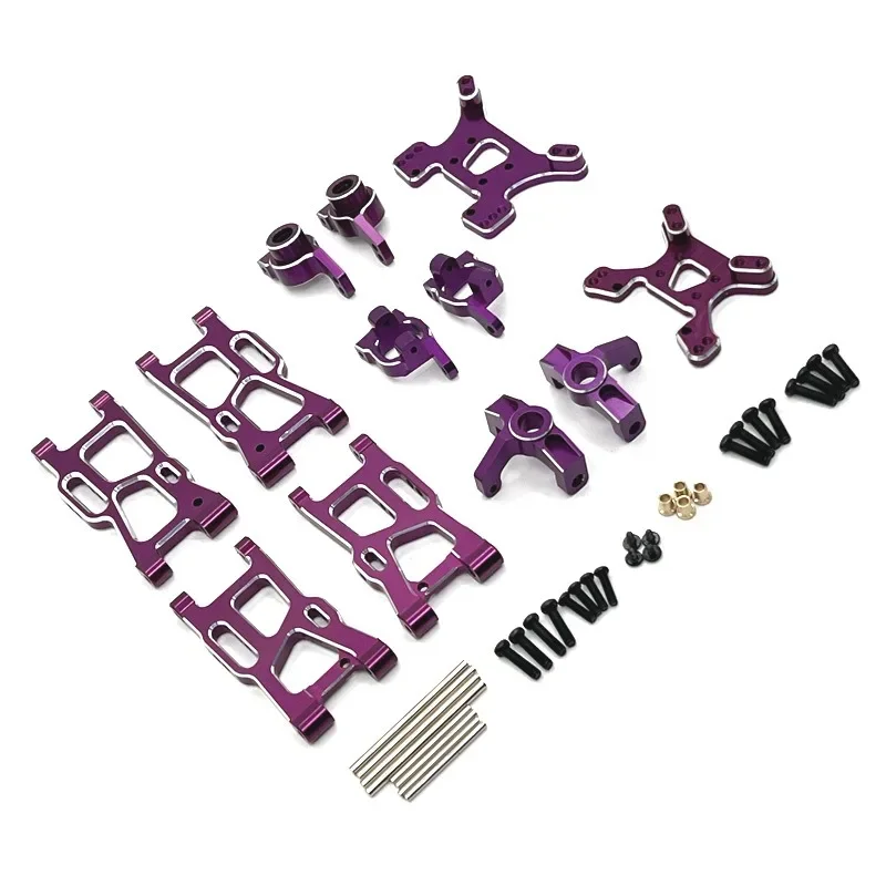 Metal Suspension Arms Steering Cup Hub Carriers Shock Tower Set Upgrade Parts FOR Wltoys 144001 144010 124007 124008 124017