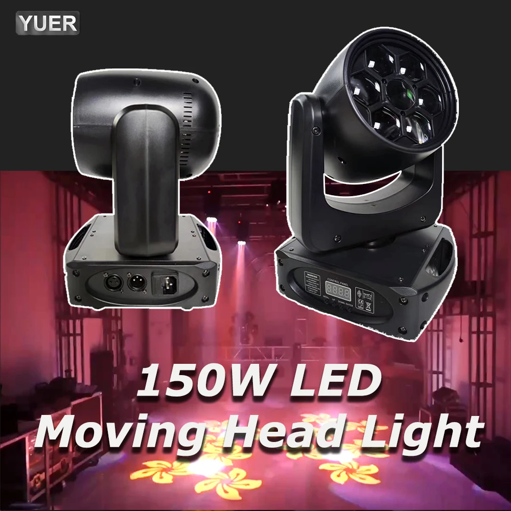 YUER NEW LED 150W Moving Head Light With Roto Gobos 3 Face Prism DMX512 Controller LED spot Moving Head Disco Dj Stage Light