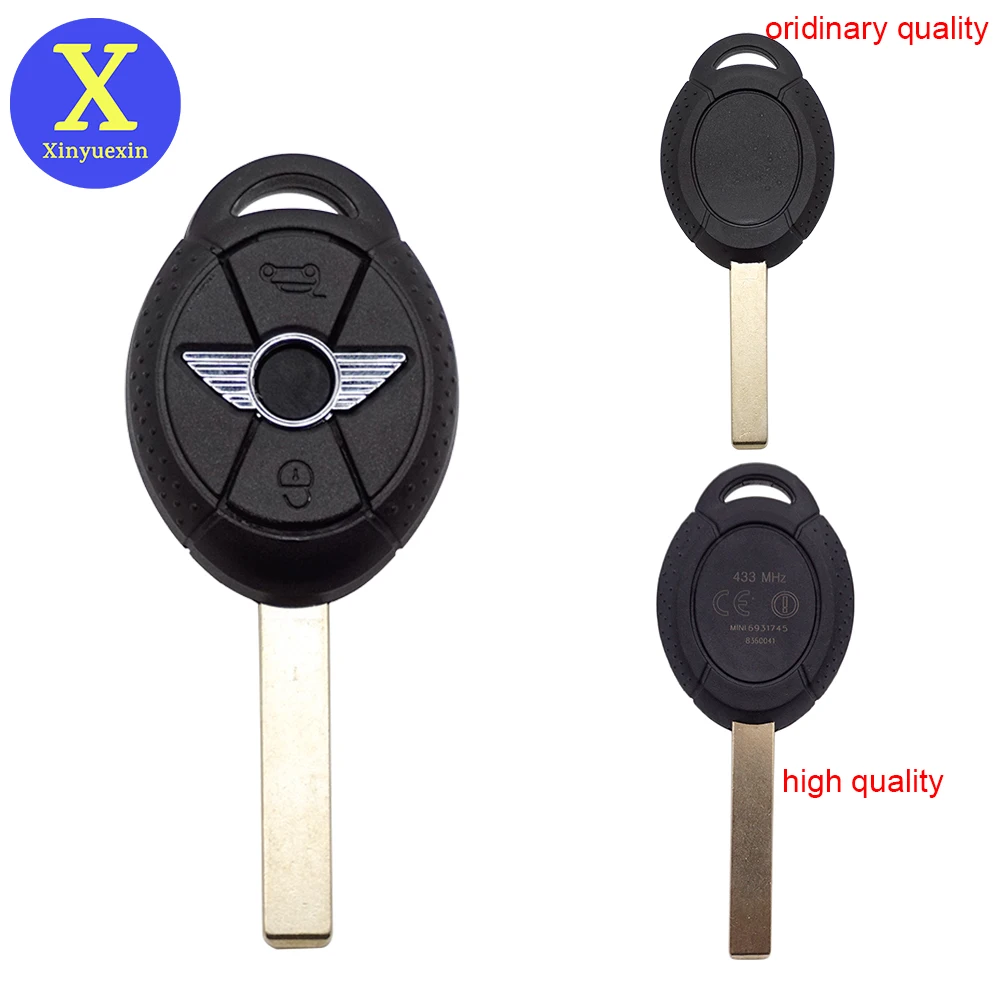 Xinyuexin Uncut Blade Remote Replacement Car Key Fob Shell Case Fit for Old BMW Mini Cooper S R50 R53 3Button Keychain Accessory