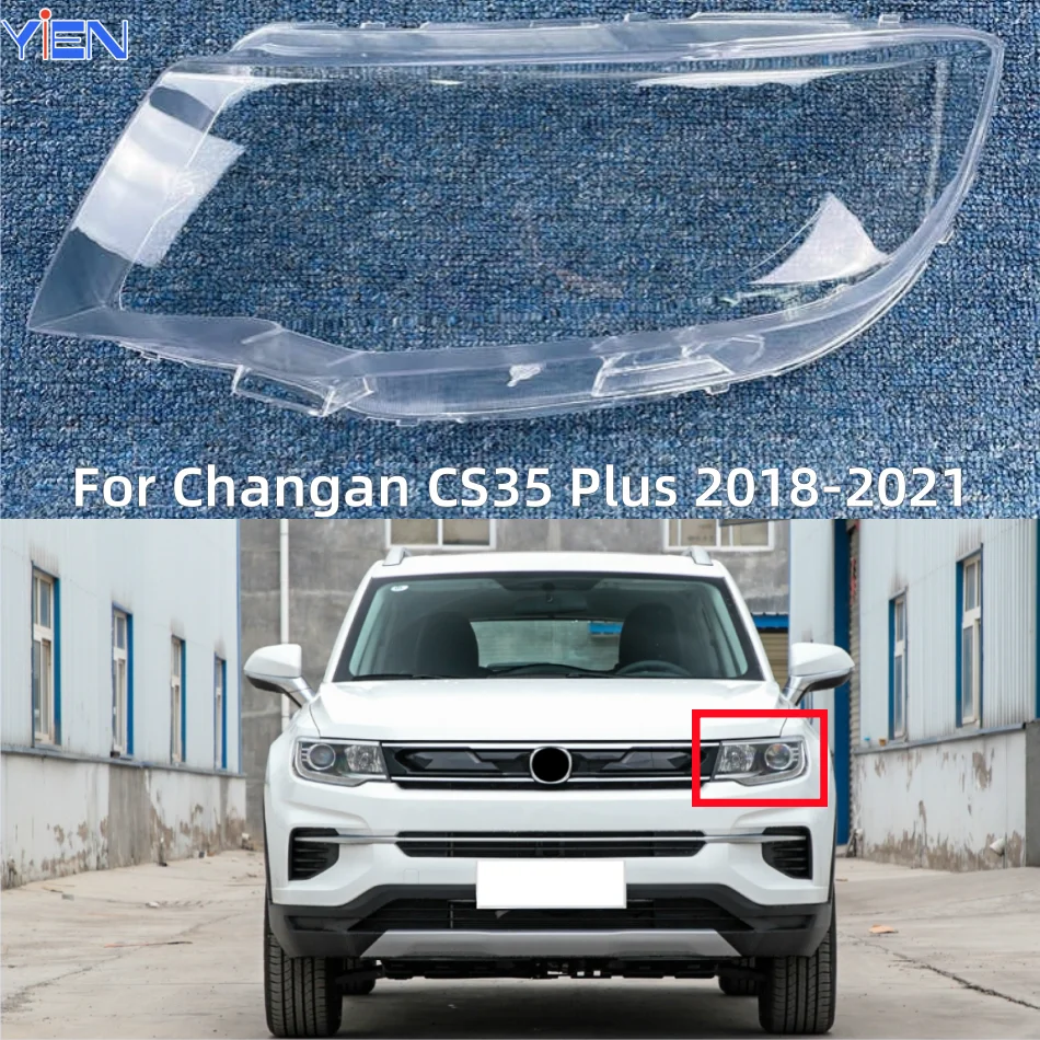 

For Changan CS35 Plus 2018 2019 2020 2021 Headlamp Transparent Cover Lampshade Lamp Shade Headlight Shell Lens Plexiglass