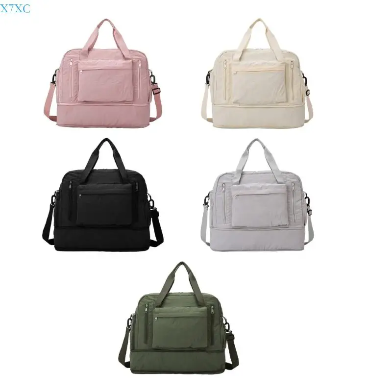 

X7XC Large Capacity Carryall Gym Bag For Short Trip Adjustable Shoulder Strap Lightweight Practical Water Resistant