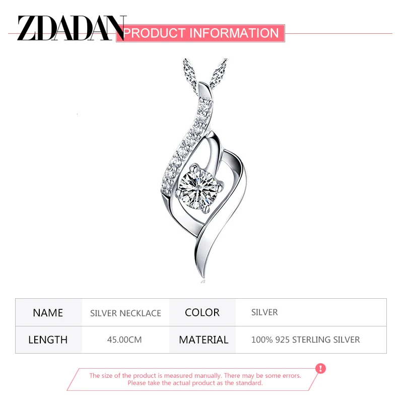 ZDADAN-collar de amatista de corazón de Plata de Ley 925 para mujer, joyería de boda de moda