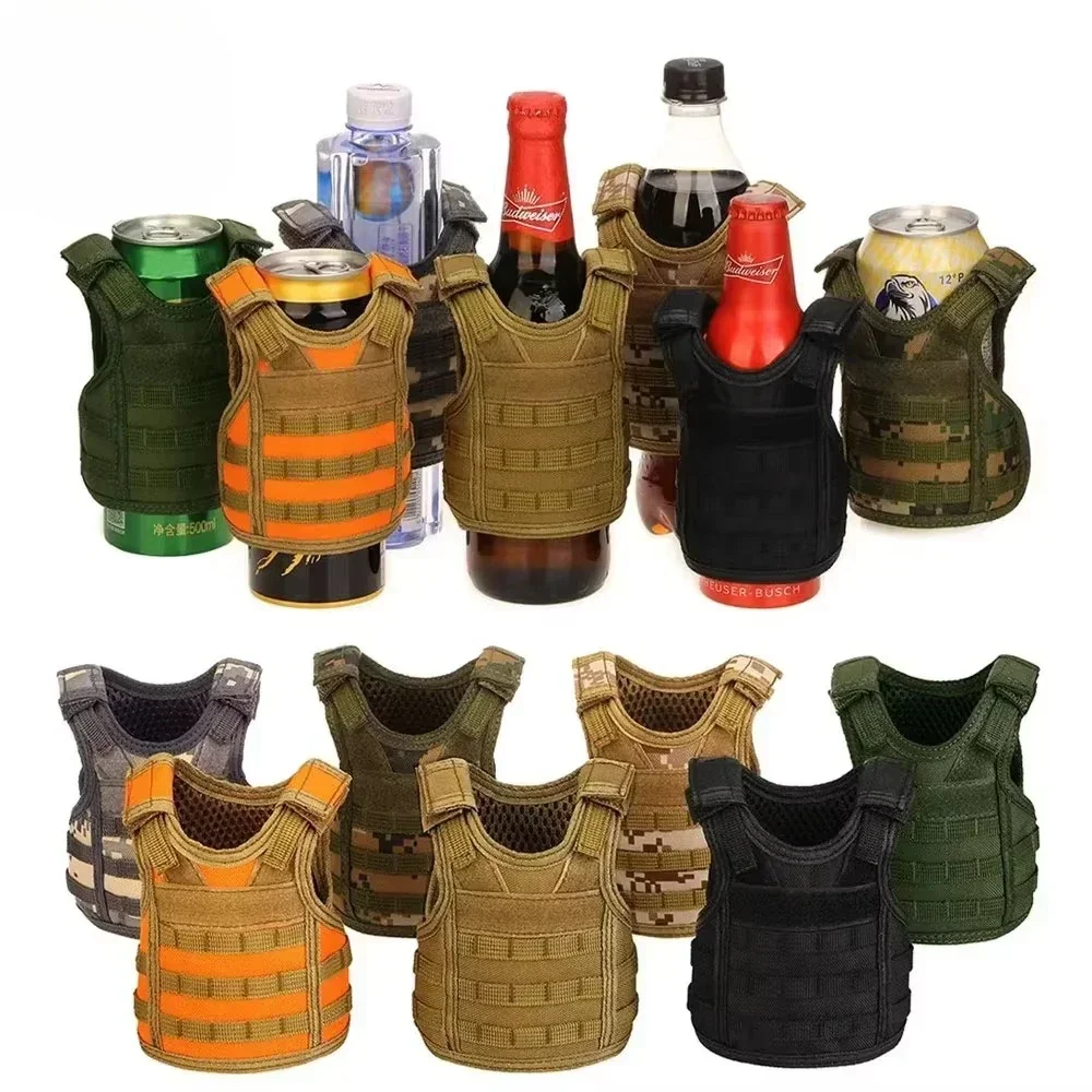 1PC Outdoor Multifunctional Tactical Beer Bottle Lid Beverage Bottle Vest DIY Drink Decoration Tactical Bottle Vest Lid