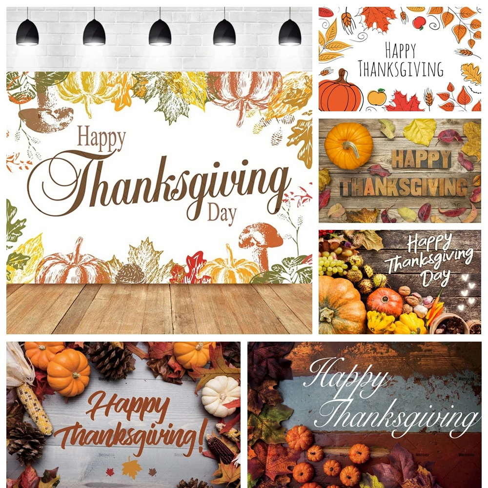 

Thanksgiving Day Family Portrait Party Banner Backdrop Custom Turkey Pumpkin Aldult Kid Gift Photography Poster Decor Background