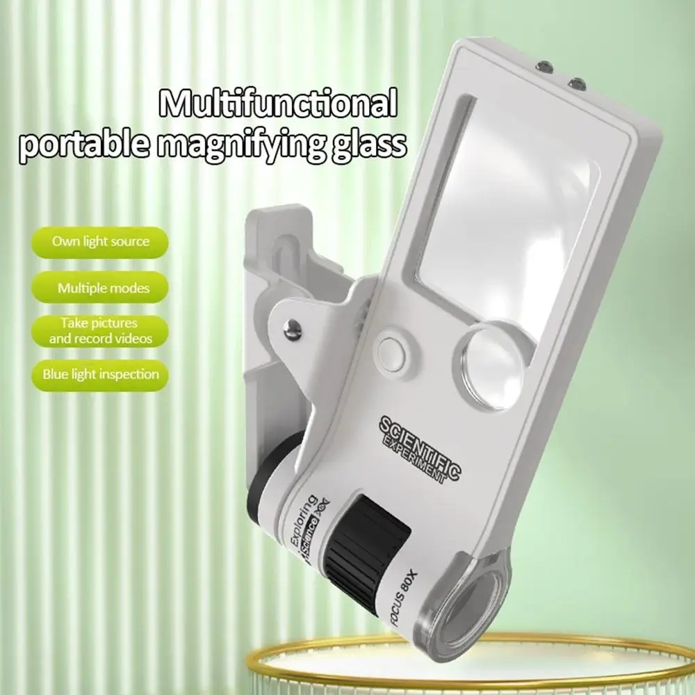 10-80x Zoom Magnifying Glass Clear Large Screen Photo and Video Recording Handheld Microscope Durable Flashlight