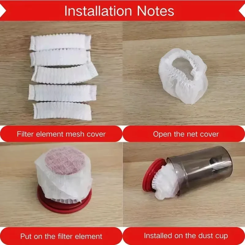 100pcs Disposable Vacuum Cleaner Filter Protective Cover - Washable Non-woven Fabric for Handheld Vacuum Cleaner