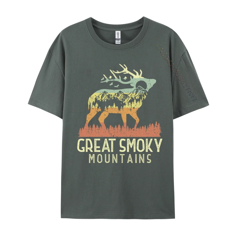 Great Smoky Mountains National Park Retro Mountain Tees For Men Family T Shirt Newest Tee-Shirt Camisas Basicas Hombre