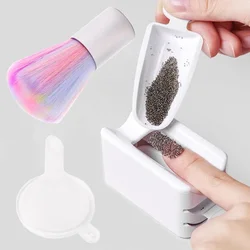 Portable Dip Powder Nail Art Kit Complete Manicure Set with Recycling Tray Soft Dust Brush And Funnel for Efficient Nail Makeup