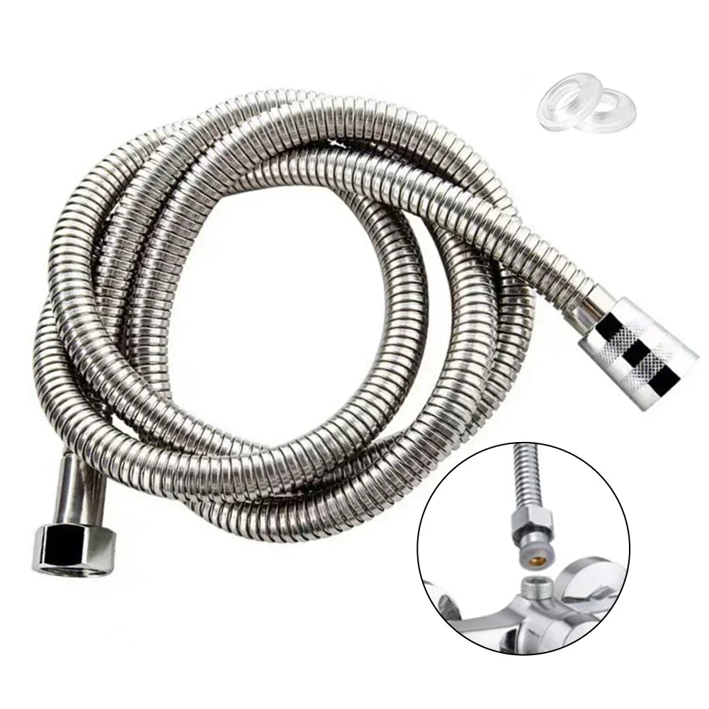 Shower Hose Pull Pipes Extendable Garden Hose Black SUS304 Pipe Bathroom Extension Flexible 1.5/2M Water New Hoses Watering Home