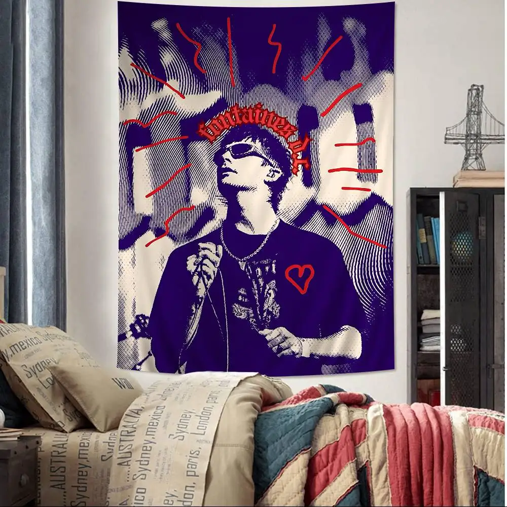 Post Punk Band F-Fontaines D C Colorful Tapestry Wall Hanging Hanging Tarot Hippie Wall Rugs Dorm Wall Art Decor