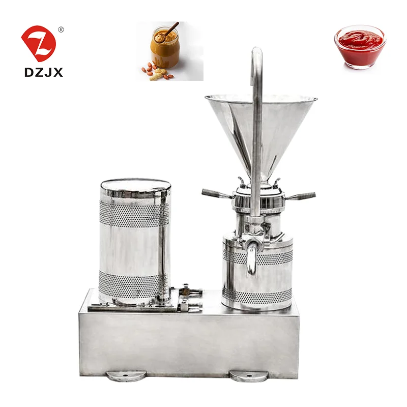 DZJX Industrial Grade Peanut Butter Making Machine Colloid Mill With Adjustable Fineness And Automatic Material Feeder