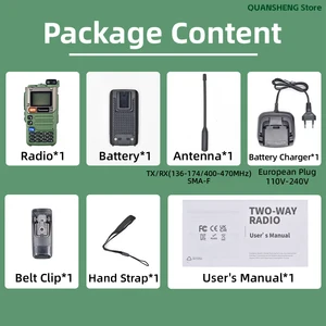 Quansheng جهاز اتصال لاسلكي طويل المدى ، AM ، اتصالات FM ، جهاز استقبال راديو ثنائي الاتجاه ، UV K5 Ham ، هواة ، مجموعة أجهزة الإرسال والاستقبال اللاسلكية ، K58 أفضل 10 هوائي راديو FM طويل المدى مبيعا - رقم 4